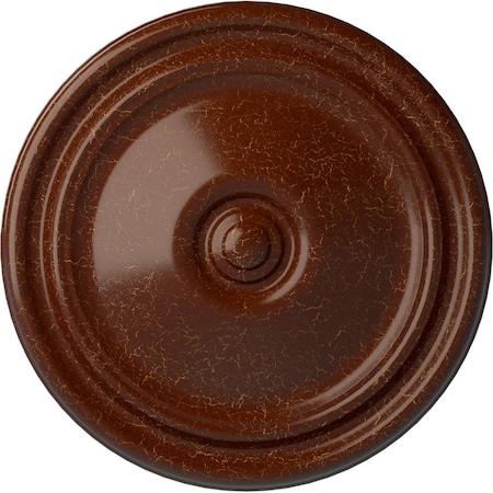 Ekena Millwork Reece Ceiling Medallion (Fits Canopies up to 2 3/8"), 12"OD x 1 3/4"P, Burnished Mahogany Crackle CM12REBMC